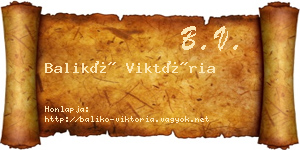 Balikó Viktória névjegykártya