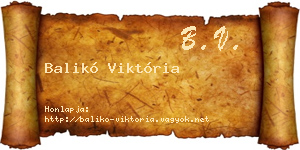 Balikó Viktória névjegykártya